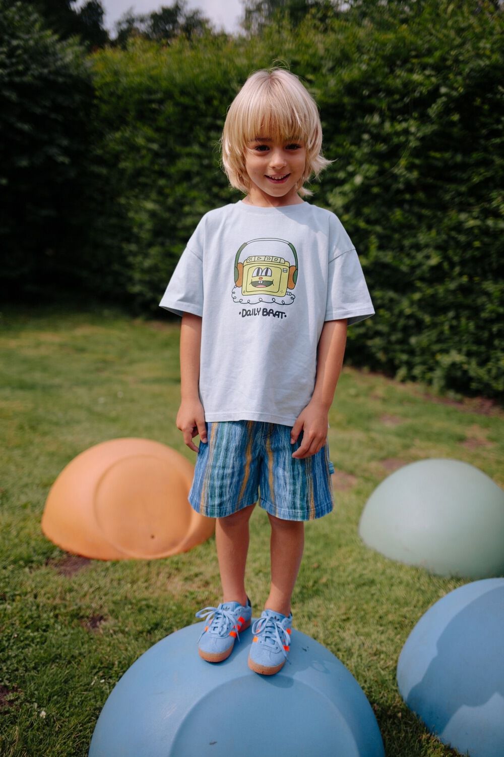 DAILY BRAT T-shirt FUNKY HEADPHONES T-SHIRT en bleu - large