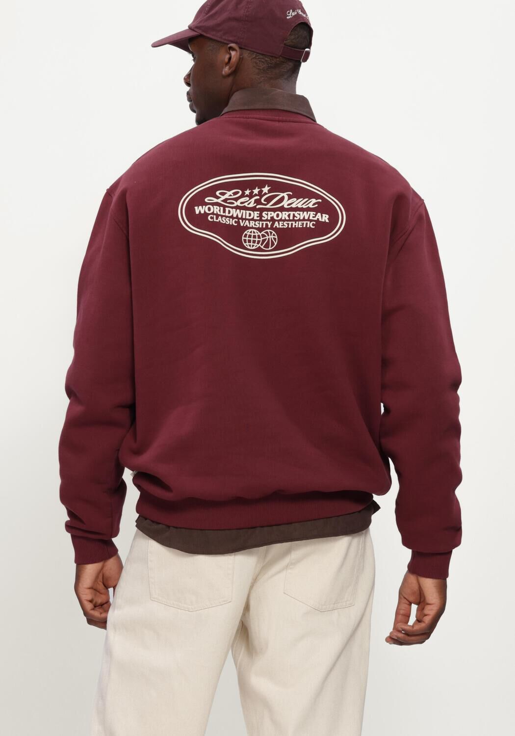 LES DEUX Chandail WORLDWIDE SWEATSHIRT en rouge - large