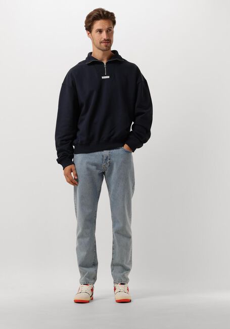 Donkerblauwe WOODBIRD Sweater WBLEE HALF ZIP - large