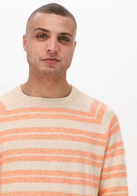 Oranje SCOTCH & SODA Trui STRUCTURED KNIT LINEN-BLEND CREWNECK PULLOVER - large