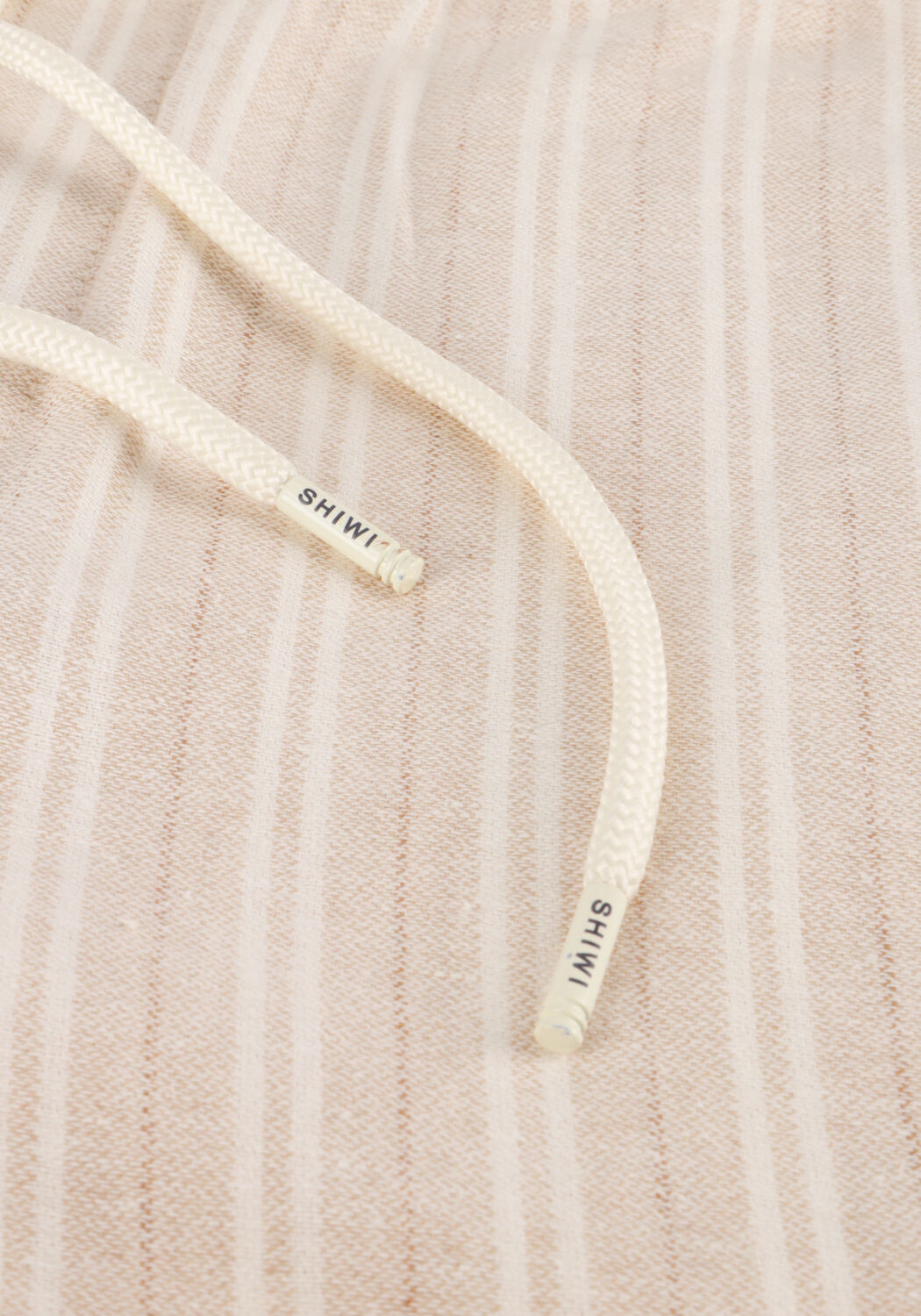 Beige SHIWI Korte broek MEN LEWIS LINEN SHORTS YAM DYE STRIPES - large