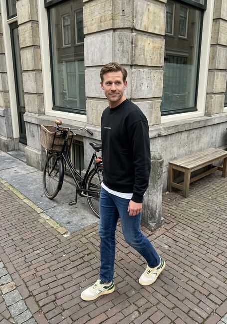 Donkergroene SCOTCH & SODA Sweater LOGO FRONT CHEST SWEATSHIRT - large