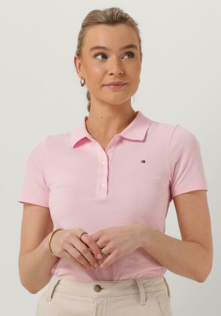TOMMY HILFIGER Polo 1985 SLIM PIQUE POLO SS Rose clair - large