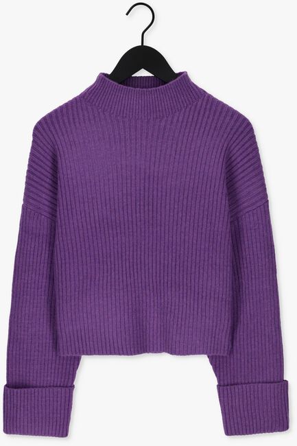 CO'COUTURE Pull ROW BOX CROP KNIT en violet - large