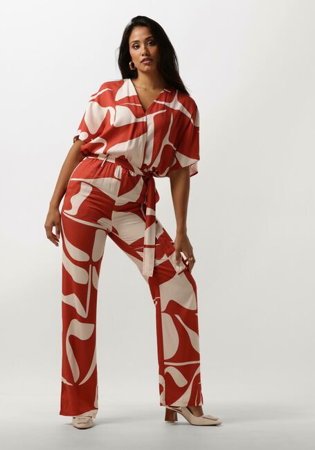 ANOTHER LABEL Combinaison NENA GRAPHIC JUMPSUIT S/S en rouge - large