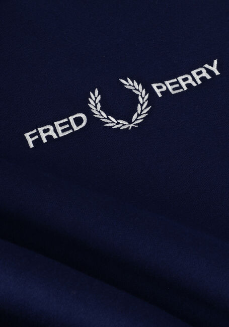 Donkerblauwe FRED PERRY Sweater TAPE SLEEVE SWEATSHIRT - large