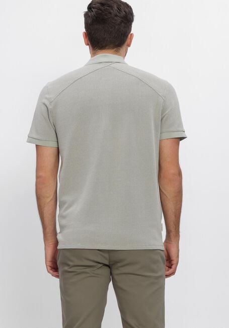 Lichtblauwe CAST IRON Polo REGULAR FIT TWO TONE WAFFLE - large