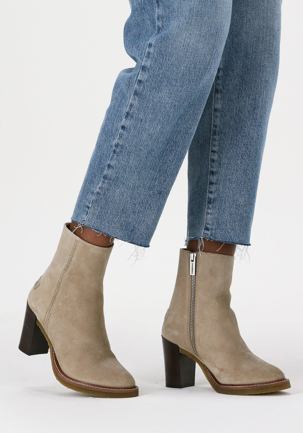 Shabbies taupe enkellaars outlet