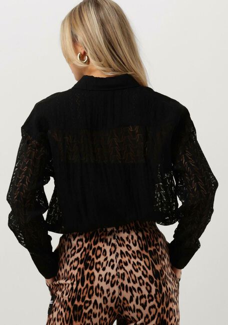 Zwarte ALIX THE LABEL  LADIES WOVEN BULL BURNOUT BLOUSE - large