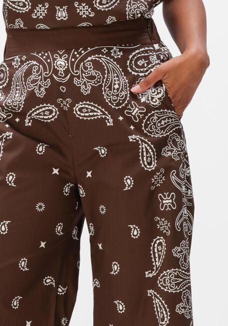 SUNCOO Pantalon large JESSY en marron - large