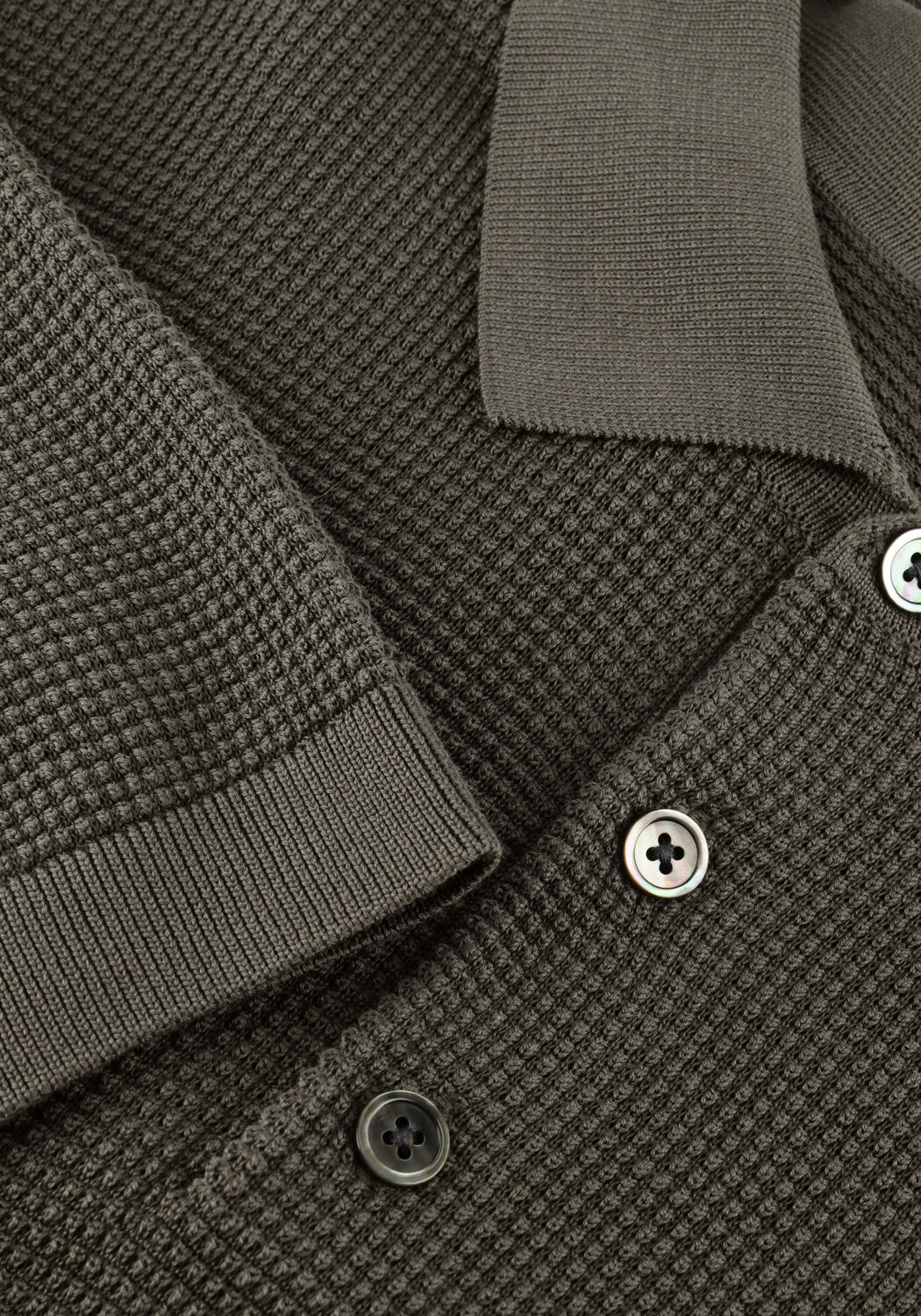 PROFUOMO Polo POLO SS AERO EASE WAFFLE STRUCTURE Vert fonc&eacute; - large