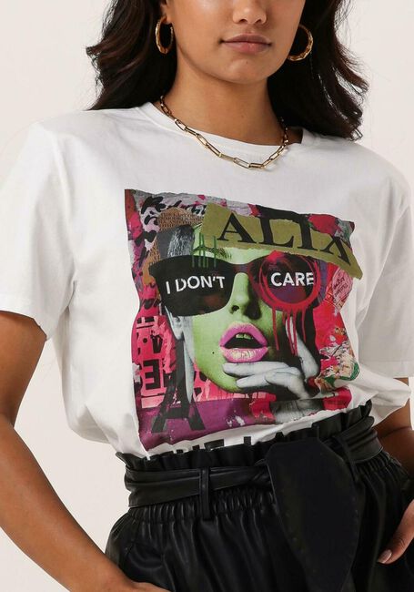 Witte ALIX THE LABEL T-shirt LADIES KNTTED COLLAGE T-SHRT - large