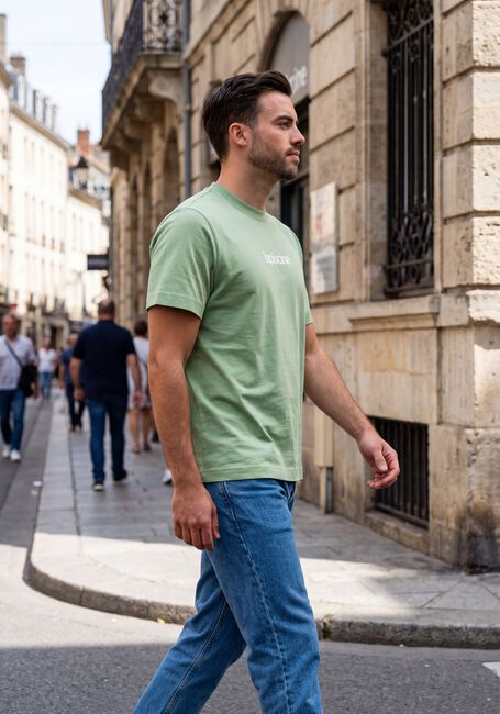 Groene SELECTED MEN T-shirt SLHASPEN GRAPHIC SS TEE - large