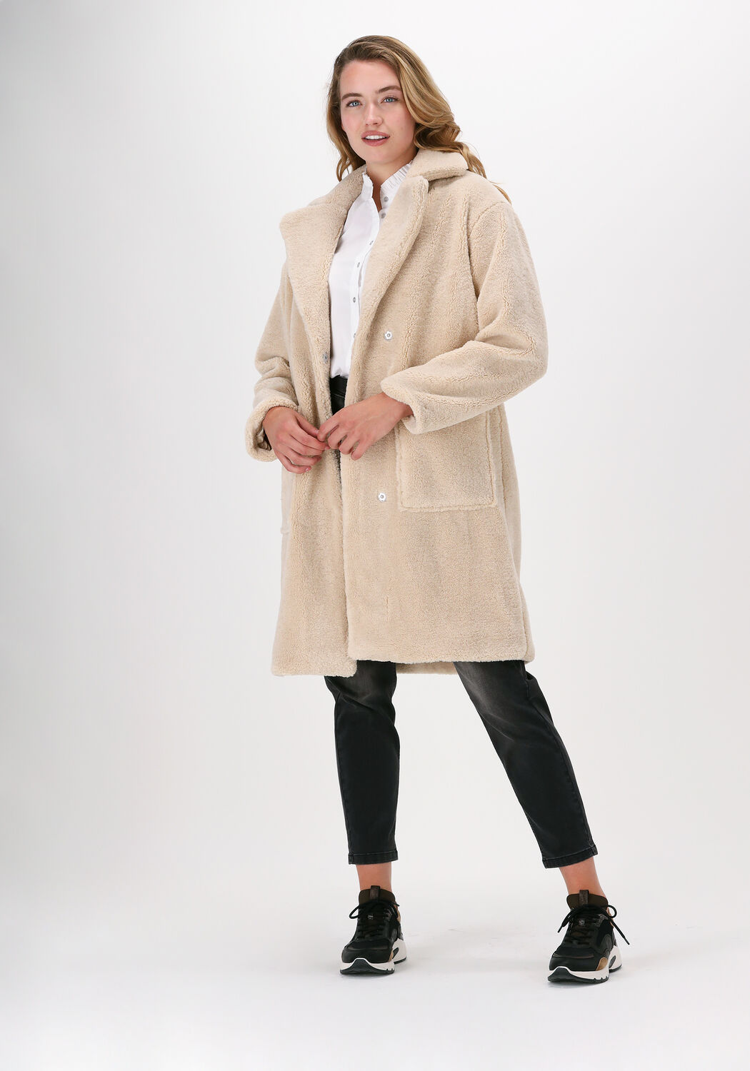 Witte SELECTED FEMME Teddy jas SLFNEW NANNA TEDDY JACKET B SA Omoda