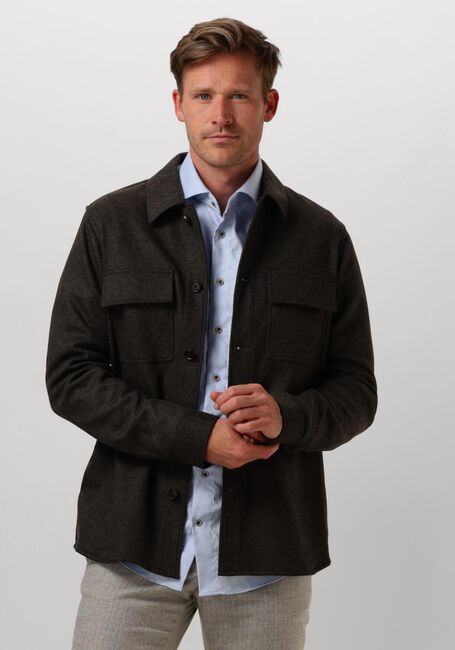 PROFUOMO Surchemise OVERSHIRT KNITTED en marron - large
