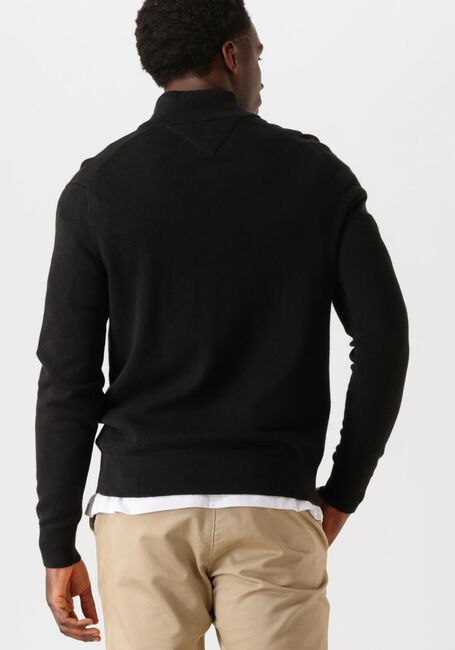 TOMMY HILFIGER Pull PIMA ORG CTN CASHMERE ZIP MOCK en noir - large