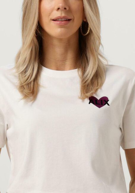 ALIX THE LABEL T-shirt LADIES KNITTED ALIX HEART T-SHIRT en blanc - large