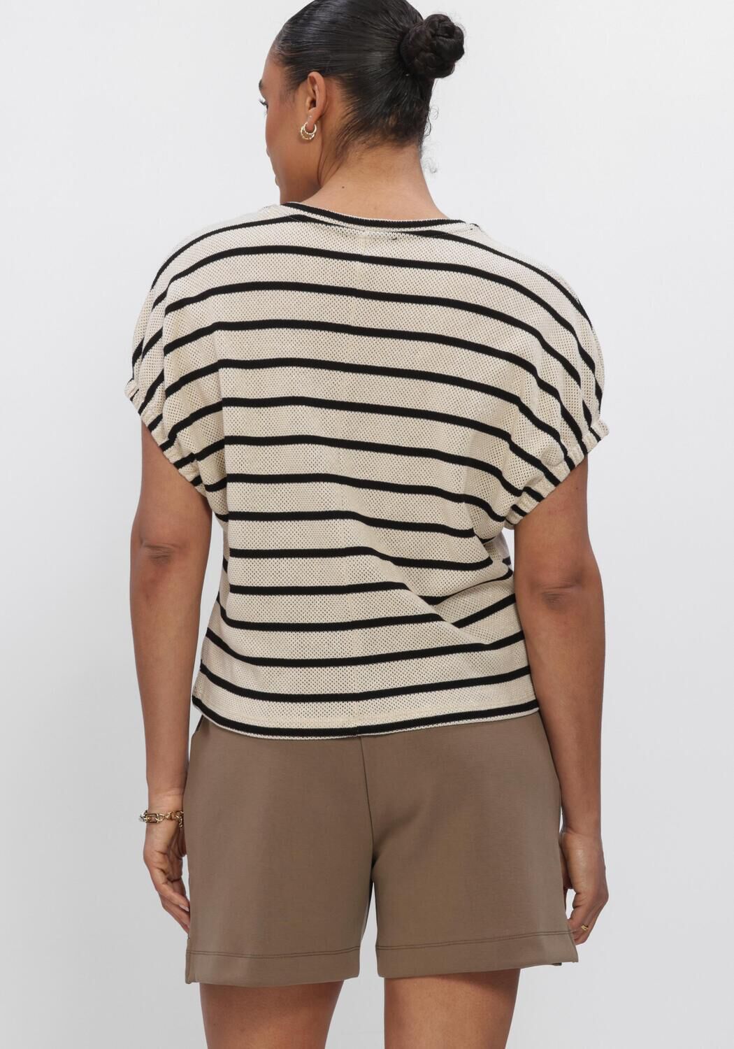 SUMMUM TOP STRIPED GAUZE Hauts & T-shirts Kaki - large
