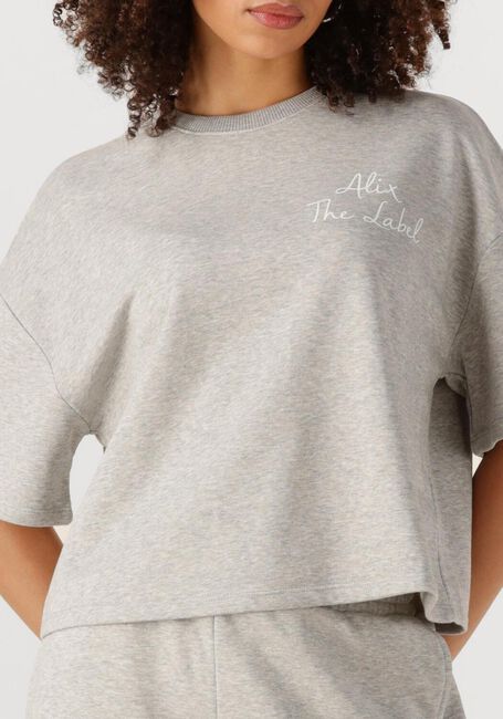 ALIX THE LABEL T-shirt LADIES KNITTED SWEAT T-SHIRT Gris clair - large