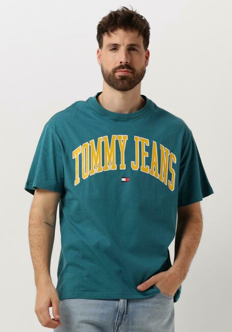 Groene TOMMY JEANS T-shirt TJM REG POPCOLOR VARSITY TEE - large