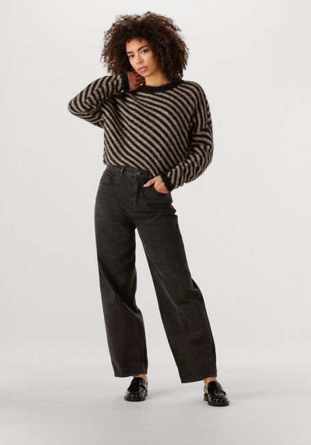 Zwarte BY-BAR Trui DIAGONAL NATURAL PULLOVER - large
