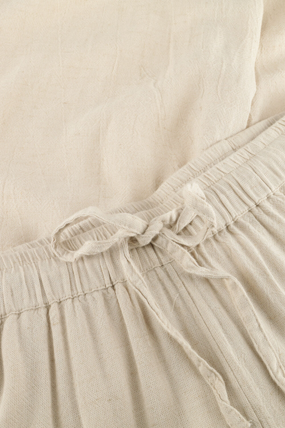 NEO NOIR SONAR DRAPY LINEN PANTS Pantalons Cr&egrave;me - large