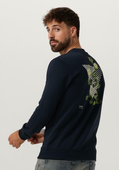 Donkerblauwe PUREWHITE Trui CREWNECK WITH FRONT PRINT AND BACK ARTWORK - large