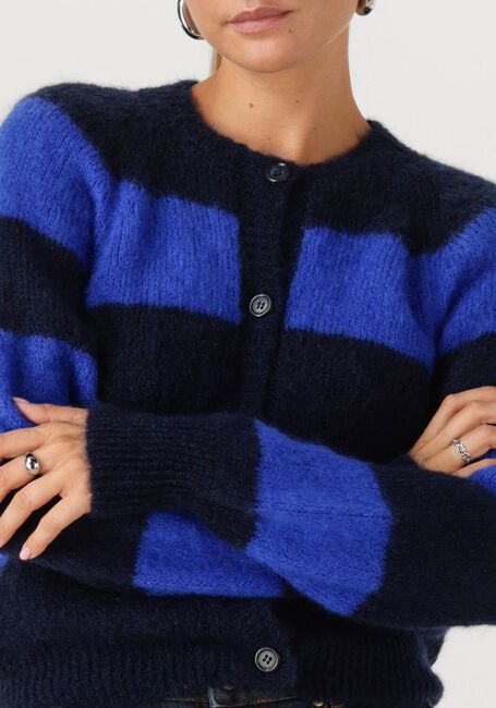 Blauwe BY-BAR Vest SIAN STRIPE CARDIGAN - large