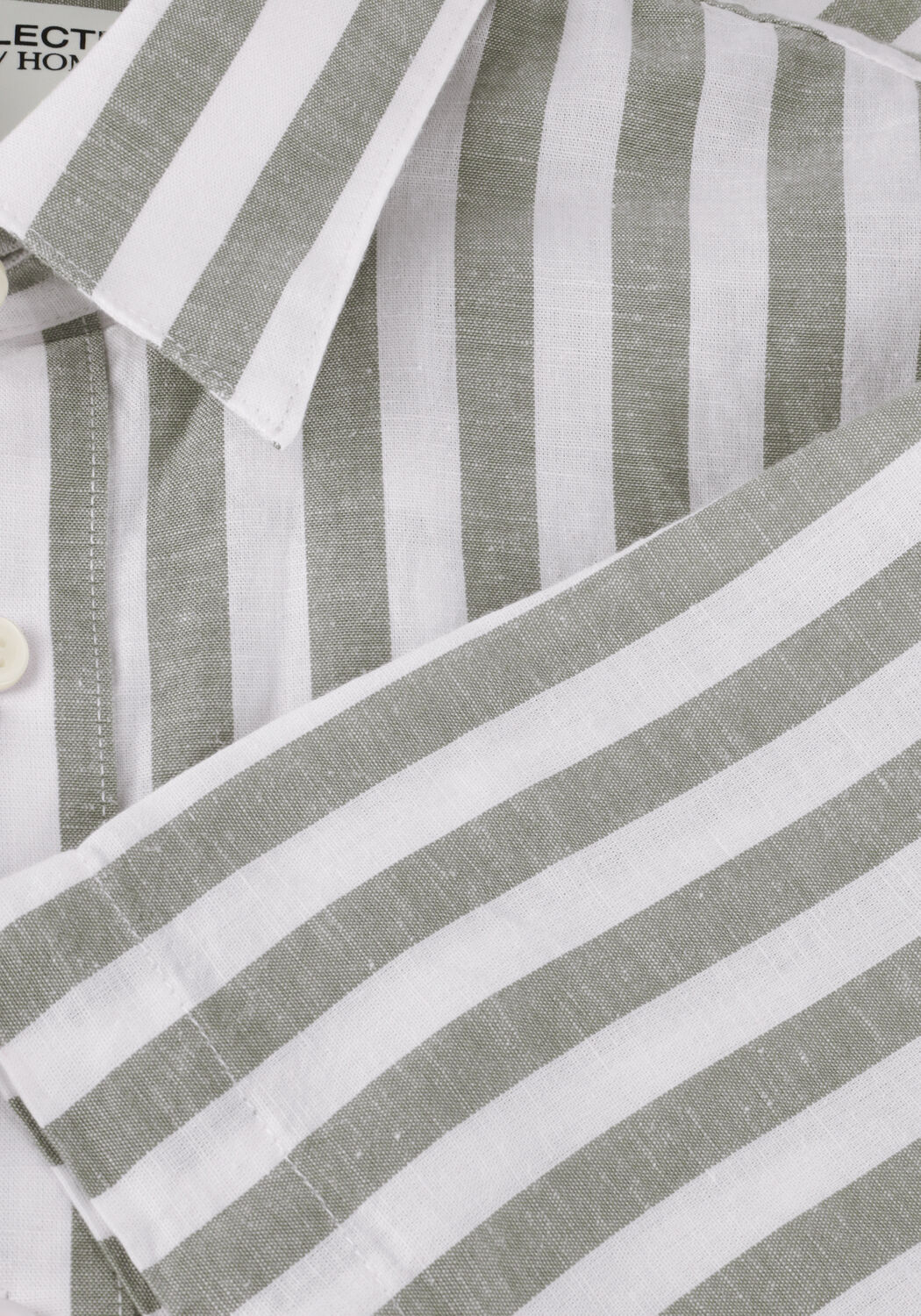 Beige SELECTED MEN Casual overhemd SLHREGNEW-LINEN SHIRT SS CLASSIC - large