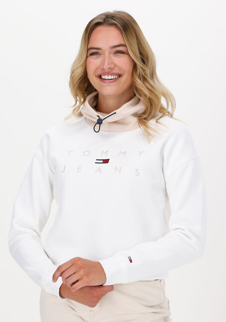 TOMMY JEANS Chandail TJW BXY TONAL LOGO 3 FUNNEL NE en blanc - large