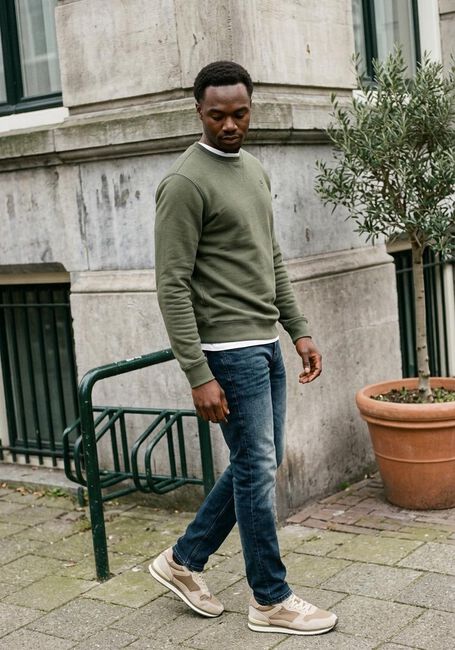 G-STAR RAW Chandail PREMIUM CORE R SW L/S Vert fonc&eacute; - large