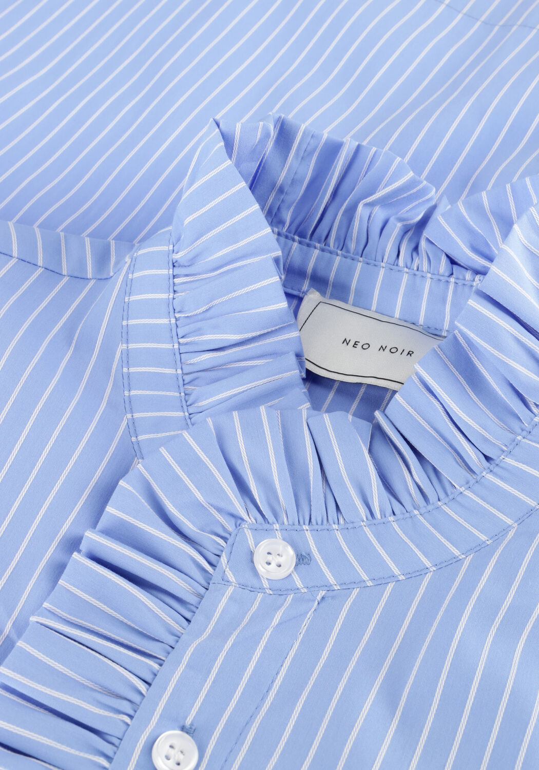 Lichtblauwe NEO NOIR Maxi jurk NELLIE STRIPE DRESS - large