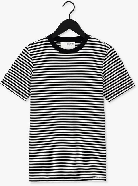 SELECTED FEMME T-shirt SLFMY PERFECT SS TEE BOX CUT-STRI B en noir - large