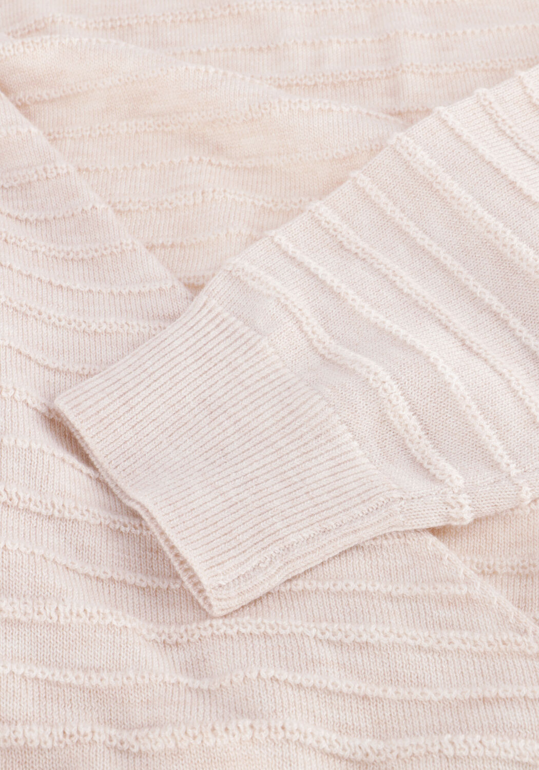 ANOTHER LABEL Pull LEN KNITTED PULL L/S Blanc - large