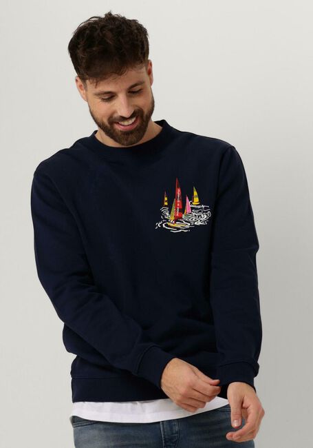 Blauwe SCOTCH & SODA Trui FRONT BACK BOATING ARTWORK SWEATSHIRT - large