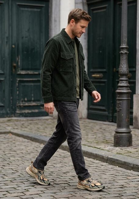 BUTCHER OF BLUE Surchemise PATSY CORD OVERSHIRT en vert - large