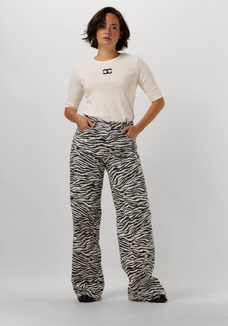 Zwarte CO'COUTURE Wide jeans ZION ZEBRA WIDE PANT - large
