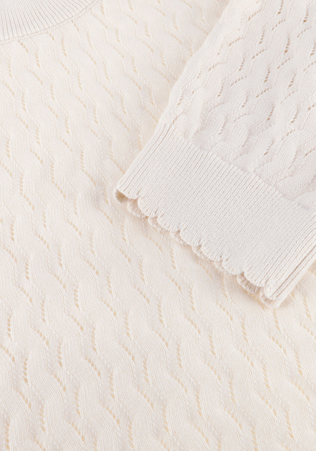 OBJECT Pull OBJFLAUNY S/S RE KNIT TOP &Eacute;cru - large