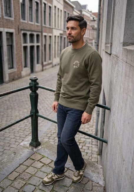 BUTCHER OF BLUE Pull ARMY CIRCLE CREW Olive - large