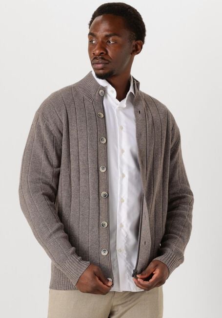 Bruine GENTILUOMO Trui TURTLE BUTTON+ZIP LS - large