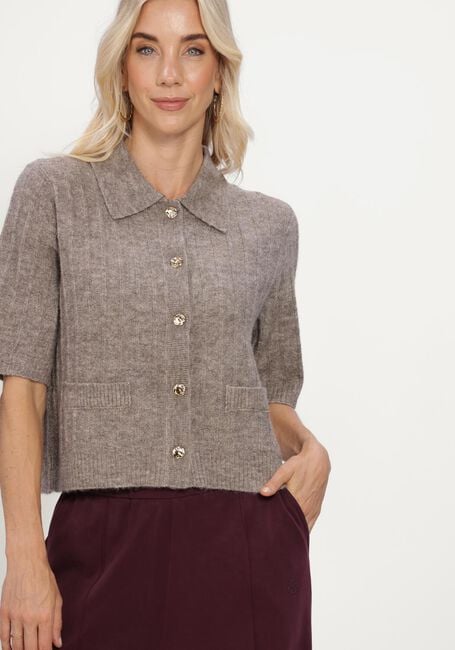 SUMMUM Pull SHORT CARDIGAN SOFT en taupe - large