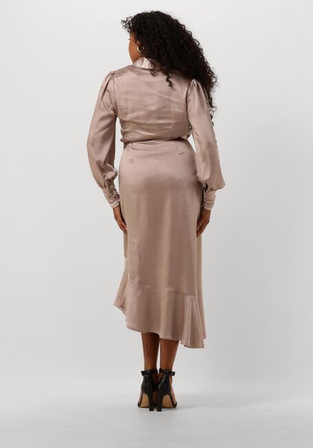 NOTRE-V Robe midi NV-DORISSA SATIN DRESS en taupe - large