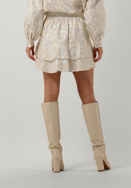 Beige ALIX THE LABEL Minirok LADIES WOVEN LUREX ANIMAL RUFFLE SKIRT - large