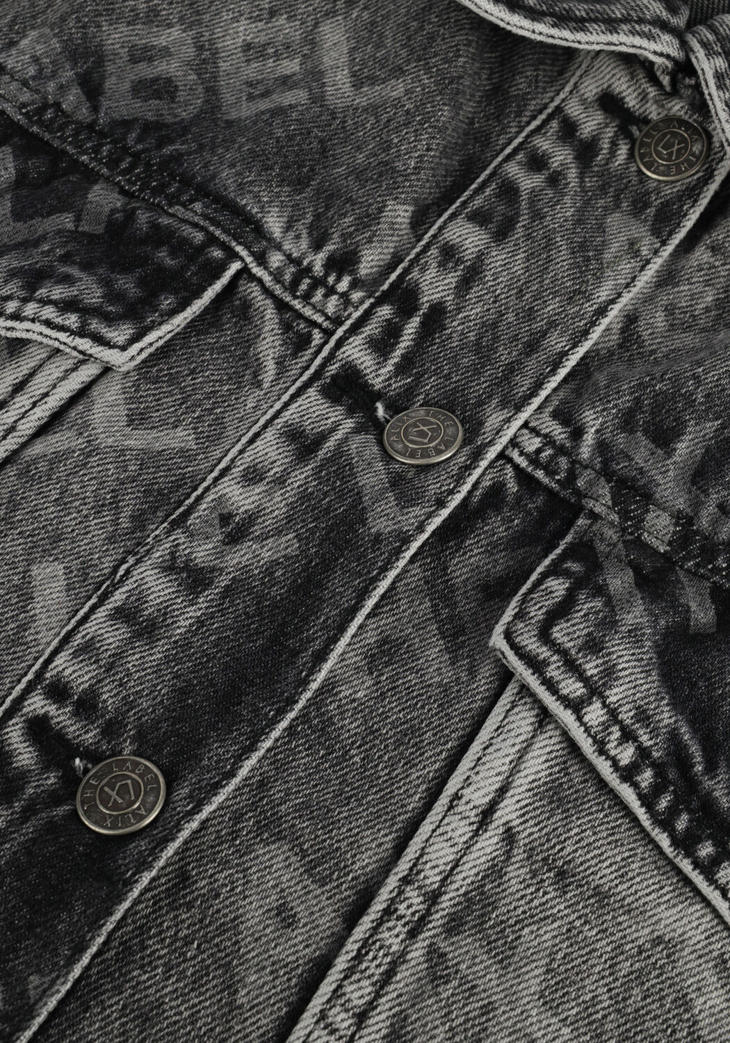 Grijze ALIX THE LABEL Spijkerjas LADIES WOVEN DENIM TEXT JACKET - large