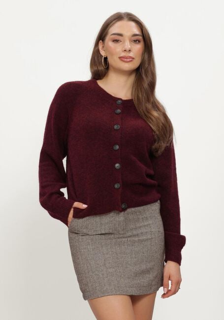 Y.A.S. Gilet YASJOHI LS WOOL BLEND CARDIGAN Bordeaux - large