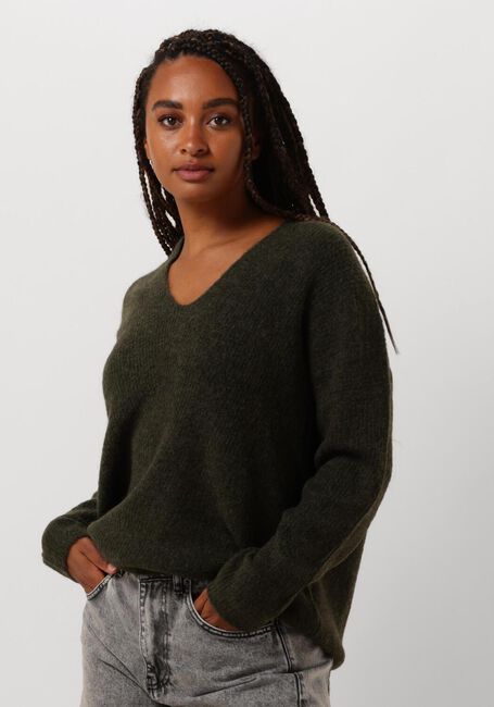 MOS MOSH Pull THORA V-NECK KNIT en vert - large