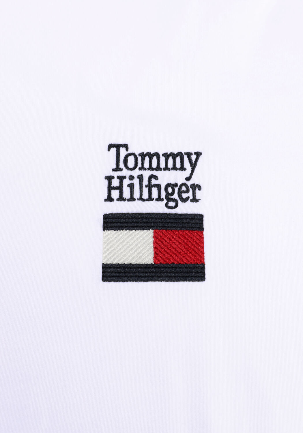 Witte TOMMY HILFIGER T-shirt BRAND LOVE TEXT STACK TEE - large