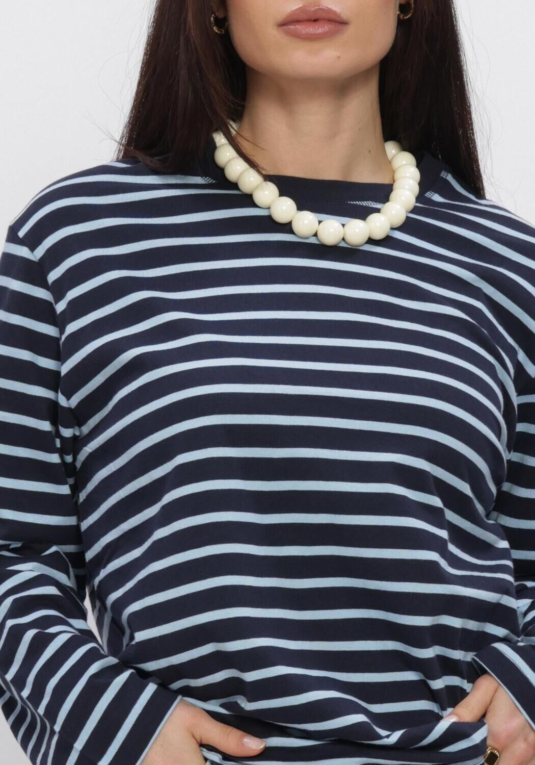 Donkerblauwe ENVII Top ENKULLA LS STRIPE 5310 - large