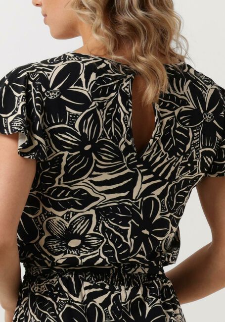 JANSEN AMSTERDAM Combinaison VFB445 JERSEY PRINTED JUMPSUIT SQUARE NECKLINE en noir - large