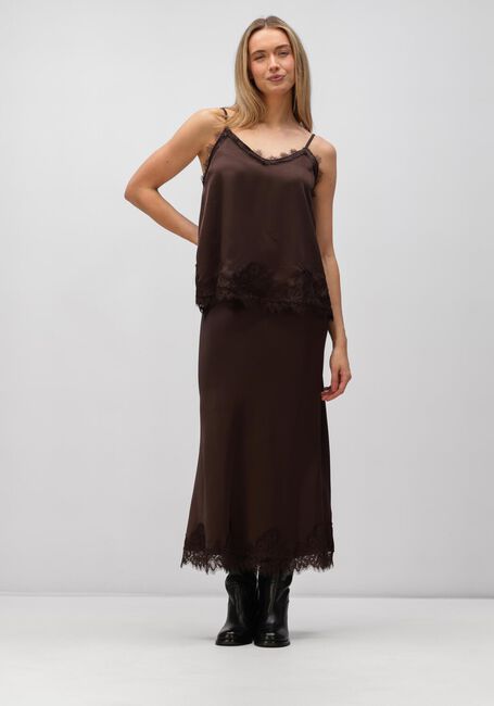 Bruine OBJECT Tops & T-shirts OBJNALINE REG SLIP LACE TOP - large